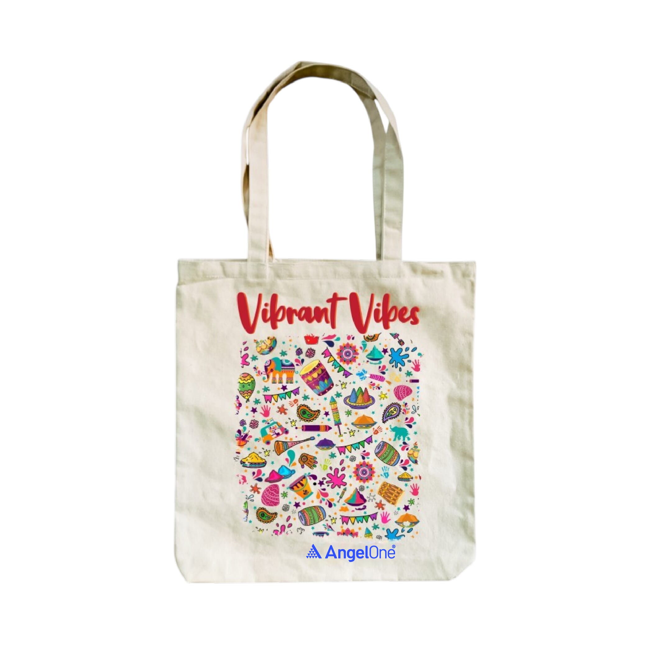 Vibrant Vibes Totebag(12W , 14H)- White